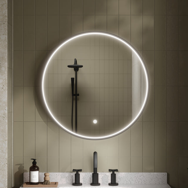 Mensa Black Inset Frame LED Mirror - 600mm