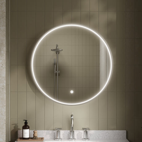 Mensa Polished Chrome Inset Frame LED Mirror - 600mm