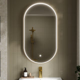 Columba Brushed Brass Inset Frame LED Mirror - 800 x 500mm