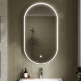 Columba Polished Chrome Inset Frame LED Mirror - 800 x 500mm