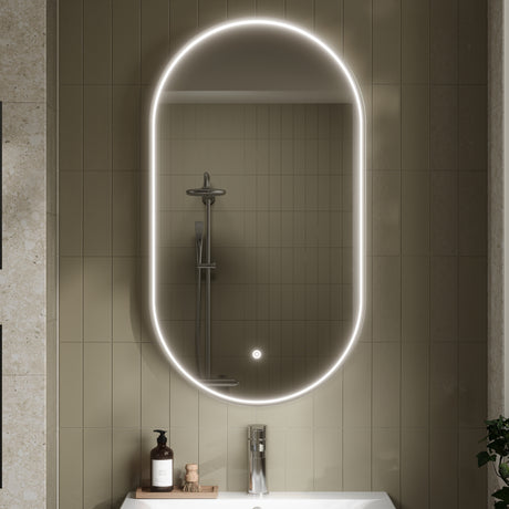 Columba Polished Chrome Inset Frame LED Mirror - 800 x 500mm