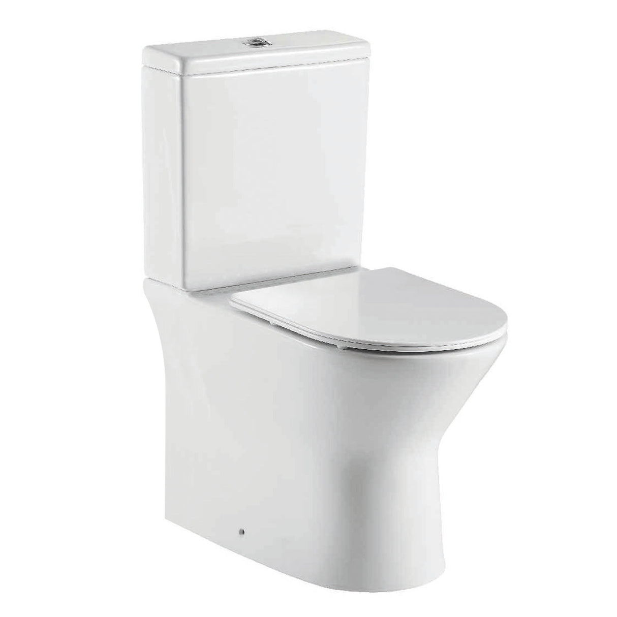 Rimless Round Closed Back Closed Coupled Toilet Inc Soft Close Seat