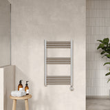 Electric Round Tube Towel Rail with 10 Bars, 800mm x 500mm