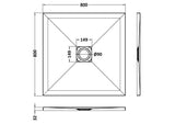 Square Slimline Shower Tray 800 x 800mm