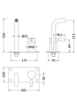 Tec Single Lever Wall Mounted Basin Bath Filler