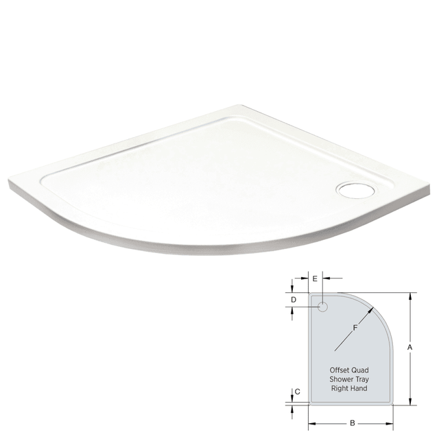 K-Vit 1200 x 900mm RH Offset Quad Low Profile Tray