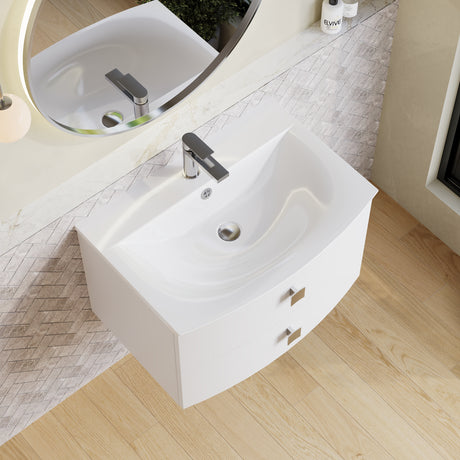 Hudson Reed Sarenna 700mm Wall Hung 2 Drawer Vanity Unit with Basin