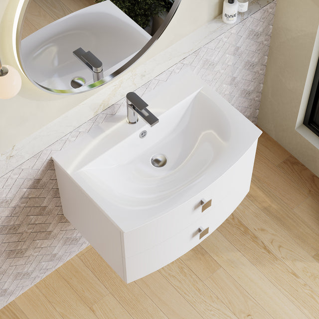 Hudson Reed Sarenna 700mm Wall Hung 2 Drawer Vanity Unit with Basin