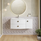 Hudson Reed Sarenna 1000mm Wall Hung Left Hand 2 Drawer 1 Door Vanity Unit With Polymarble Basin