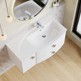 Hudson Reed Sarenna 1000mm Moon White Wall Hung Right Hand 2 Drawer 1 Door Vanity Unit with Basin