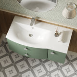 Hudson Reed Sarenna 1000mm Left Hand 2 Drawer 1 Door Hunter Green Wall Hung Vanity Unit With Basin