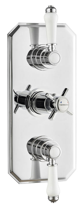 Klassique Triple Concealed Thermostatic Shower Valve Traditional Handle (2 way)