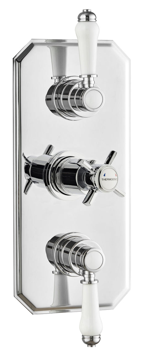Klassique Triple Concealed Thermostatic Shower Valve Traditional Handle (2 way)