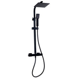 NERO SQUARE THERMOSTATIC EXPOSED BAR SHOWER WITH OVERHEAD DRENCHER AND SLIDING HANDSET