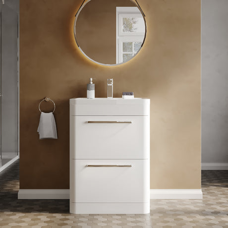 Hudson Reed Solar 600mm Floor Standing Vanity Unit With Ceramic Basin