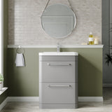 Hudson Reed Solar 600mm Floor Standing 2 Drawer Vanity Unit With Ceramic Basin