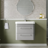 Hudson Reed Solar 600mm Wall Hung 2 Drawer Vanity Unit With Ceramic Basin