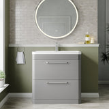 Hudson Reed Solar 800mm Floor Standing 2 Drawer Vanity Unit With Polymarble Basin