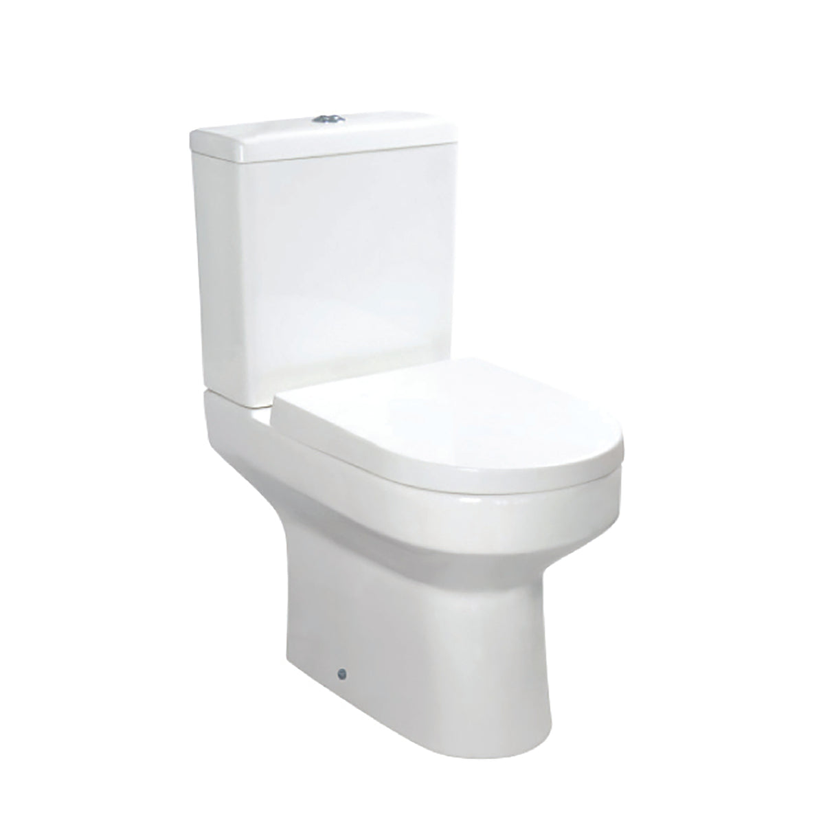 Round Comfort Height Open Back Closed Coupled Toilet Inc Soft Close Seat