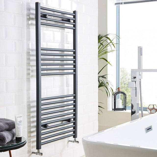 22mm Straight Towel Rail 600mm x 1000mm - Textured Grey
