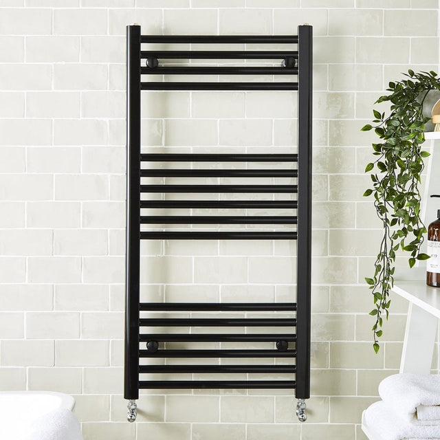 22mm Straight Towel Rail 400mm x 1000mm - Black