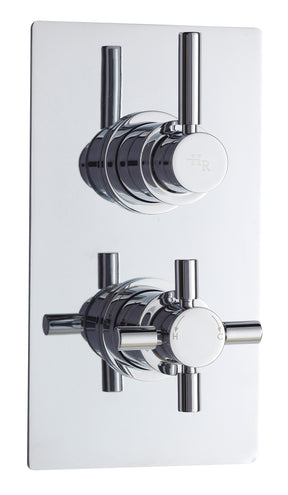 Tec Pura Twin Thermostatic Shower Valve With Diverter