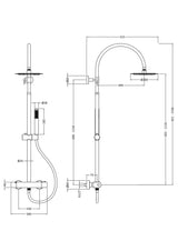 Multi Option Shower Kits Round Brass Thermostatic Bar Valve & Shower Kit