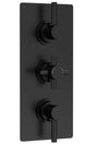 Tec Pura Triple Thermostatic Shower Valve Matt Black