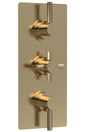 Tec Pura Triple Thermostatic Shower Valve Brushed Brass