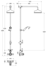 Hudson Reed Exposed Valve Sets Traditional Brushed Brass Wall Mounted Manual Shower Kit