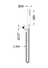 Shower Accessories Outlet Elbow, Parking Bracket, Flex and Handset Brushed Brass
