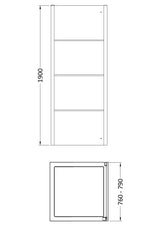 Apex 800mm Side Panel 8mm Glass