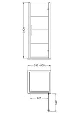 Apex 800mm Hinged Shower Door 8mm Glass