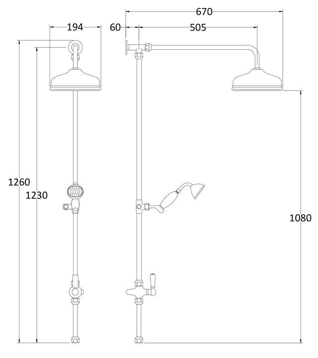 Shower Kits Rigid Riser Kit