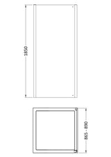 Pacific 900mm Side Panel 6mm Glass
