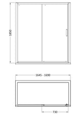 Pacific 1700mm Single Sliding Door 6mm Glass