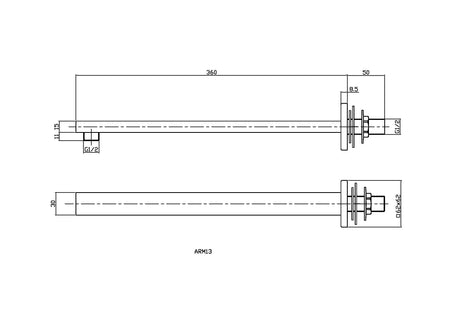 Fixed Shower Heads Wall-Mounted Arm