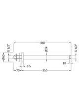 Fixed Shower Heads Ceiling-Mounted Arm Brushed Brass