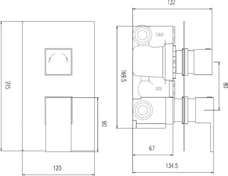 Art Twin Thermostatic Shower Valve With Diverter