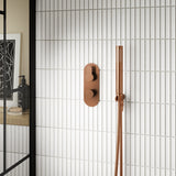 Shower Accessories Outlet Elbow, Parking Bracket, Flex and Handset Brushed Brass
