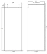 800mm Wetroom Screen With Arms and Feet