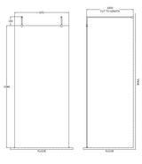 900mm Wetroom Screen With Arms and Feet