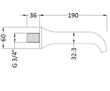 Taps Wall Mounted Bath Spout Polished Chrome