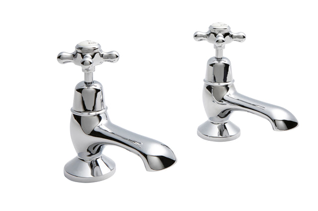 White Topaz With Crosshead Handle Bath Taps