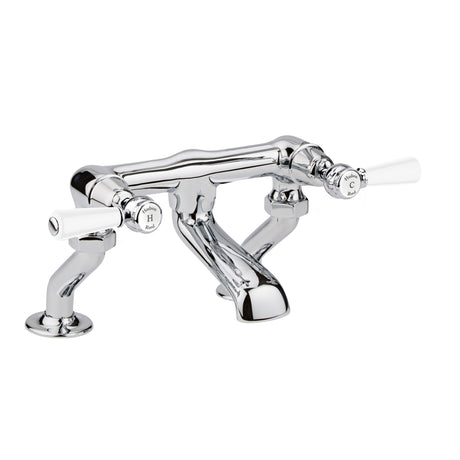 White Topaz With Lever Handle Deck Mounted Bath Filler