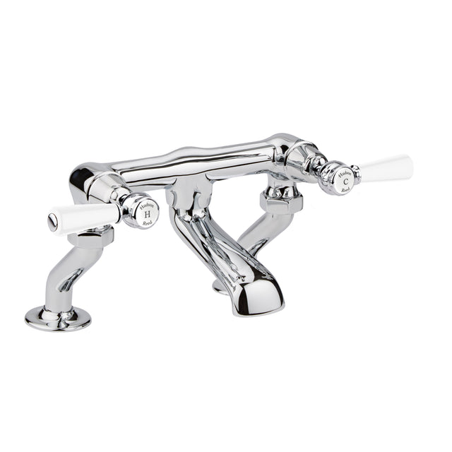 White Topaz With Lever Handle Deck Mounted Bath Filler