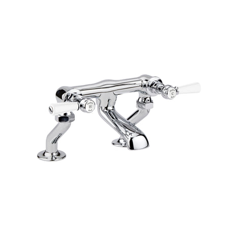 White Topaz With Lever Handle Deck Mounted Bath Filler