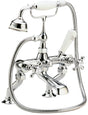 White Topaz With Crosshead Handle Deck Mounted Bath Shower Mixer