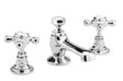 White Topaz With Crosshead Handle 3 Tap Hole Basin Mixer