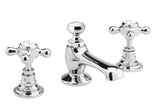 White Topaz With Crosshead Handle 3 Tap Hole Basin Mixer